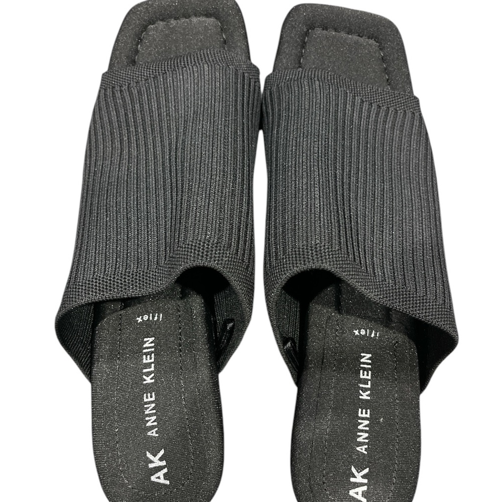 Anne Klein Akjena iflex fabric Black Slide Sandals